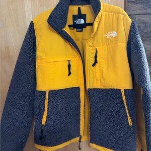 The North Face Denali Golden Yellow and Charcoal Jacket